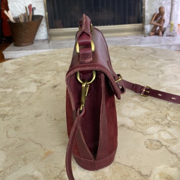 Madewell Burgundy Leather Doctors Satchel Shoulder Bag - Picture 5 of 10